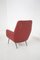 Set of Vintage Red Leather with Brass Feet Armchairs, 1970s 8
