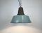 Industrial Petrol Enamel Factory Lamp with Cast Iron Top, 1960s 8