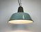 Industrial Petrol Enamel Factory Lamp with Cast Iron Top, 1960s 9