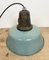 Industrial Petrol Enamel Factory Lamp with Cast Iron Top, 1960s 11