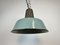 Industrial Petrol Enamel Factory Lamp with Cast Iron Top, 1960s 7