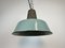 Industrielle Petrolblau emaillierte Fabriklampe mit Gusseisenplatte, 1960er 7