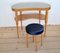 Kidney Shaped Dressing Table with Inserted Glass Plate and Stool, 1950, Set of 2 1