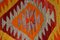 Pumpkin Orange Wool on Cotton Kilim Rug, 1961, Image 8