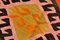 Pumpkin Orange Wool on Cotton Kilim Rug, 1961 6