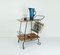 Mid-Century String Serving Trolley in Metal & Rosewood with Brass Wheels, 1950s 5