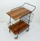 Mid-Century String Serving Trolley in Metal & Rosewood with Brass Wheels, 1950s, Image 9