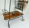 Mid-Century String Serving Trolley in Metal & Rosewood with Brass Wheels, 1950s, Image 2
