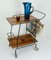 Mid-Century String Serving Trolley in Metal & Rosewood with Brass Wheels, 1950s 8
