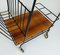 Mid-Century String Serving Trolley in Metal & Rosewood with Brass Wheels, 1950s 3