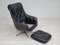 Vintage Danish Swivel Leather Armchair, 1970s, Image 7