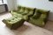 Vintage Olive Green Velvet Togo Living Room Set by Michel Ducaroy for Ligne Roset, 1970s, Set of 3 24