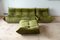 Vintage Olive Green Velvet Togo Living Room Set by Michel Ducaroy for Ligne Roset, 1970s, Set of 3 23