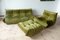 Vintage Olive Green Velvet Togo Living Room Set by Michel Ducaroy for Ligne Roset, 1970s, Set of 3 22