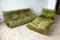 Vintage Olive Green Velvet Togo Living Room Set by Michel Ducaroy for Ligne Roset, 1970s, Set of 3 20
