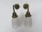Art Nouveau Brass and Frosted Glass Sconces, Set of 2 1