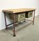 Red Industrial Worktable with Two Green Iron Drawers, 1960s 2