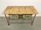 Red Industrial Worktable with Two Green Iron Drawers, 1960s 3