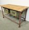 Red Industrial Worktable with Two Green Iron Drawers, 1960s 4