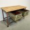 Red Industrial Worktable with Two Green Iron Drawers, 1960s 13