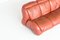 Sculptural Three-Seater Lounge Sofa in Orange Brown Leather, Italy, 1970s, Image 20