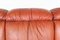 Sculptural Three-Seater Lounge Sofa in Orange Brown Leather, Italy, 1970s 22