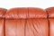 Sculptural Three-Seater Lounge Sofa in Orange Brown Leather, Italy, 1970s, Image 22