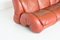 Sculptural Three-Seater Lounge Sofa in Orange Brown Leather, Italy, 1970s 7