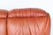 Sculptural Three-Seater Lounge Sofa in Orange Brown Leather, Italy, 1970s, Image 10