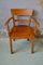 Patinated Curved Wood Desk Chair, France, 1950 1