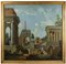 Francis Harding, Ruines Romaines, Huile sur Toile Originale, 17ème Siècle 1