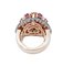 14 Karat Rose Gold and Silver Ring with Rubies, Sapphires and Diamonds, 1960s, Image 3