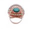 Rose Gold and Silver Ring with Turquoise and Diamonds, 1960s 3