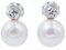 18 Karat White Gold Earrings with South-Sea Pearls and Diamonds, Set of 2 3