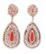Rose Gold and Silver Earrings with Coral and Diamonds, 1950s, Set of 2 3