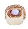 14 Karat Rose Gold Ring with Amethyst, Tourmaline and Diamonds, 1960s, Image 3