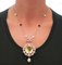 Collana in oro rosa 14 carati e argento con topazio, zaffiri, rubini, onice, perle e diamanti, anni '70, Immagine 6