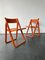 Orange Plastic Folding Chairs, Set of 2, Image 1