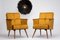 Vintage Geometric Cocktail Chairs with Footstools, 1950, Set of 5 1