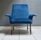 Vintage Armchair in Petrol Blue Velvet, 1960s 3