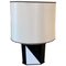 Lámpara de mesa italiana de vidrio acrílico blanco y negro, Imagen 1
