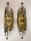 Large Italian Hammered Glass and Wrought Iron Sconces from Longobard, 1970s, Set of 2 2