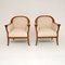 Swedish Satin and Birch Armchairs, 1890s, Set of 2 1