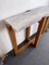 Italian Wood and Travertine Console Table attributed to Mac Stuccato, 1970s, Image 3