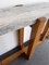 Italian Wood and Travertine Console Table attributed to Mac Stuccato, 1970s 7