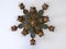 Large 10-Armed Floral Ceiling or Wall Fixture, Germany, 1970s, Image 1