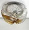 Plafón brutalista de cristal de hielo transparente y ámbar, años 60, Imagen 6