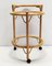 Rattan and Glass Serving Cart, 1970s 1