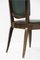 Vintage Wood and Green Leather Chairs by Jules Leleu, 1930s, Set of 4 8