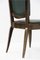 Vintage Wood and Green Leather Chairs by Jules Leleu, 1930s, Set of 4, Image 8